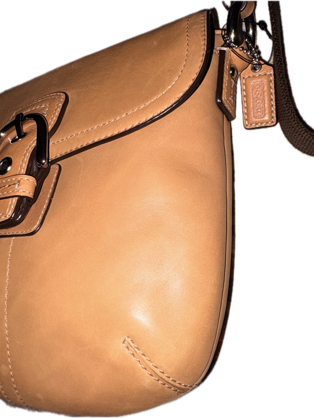 Coach SoHo Tan Leather Crossbody with Buckle Front BNWT - Picture 5 of 11